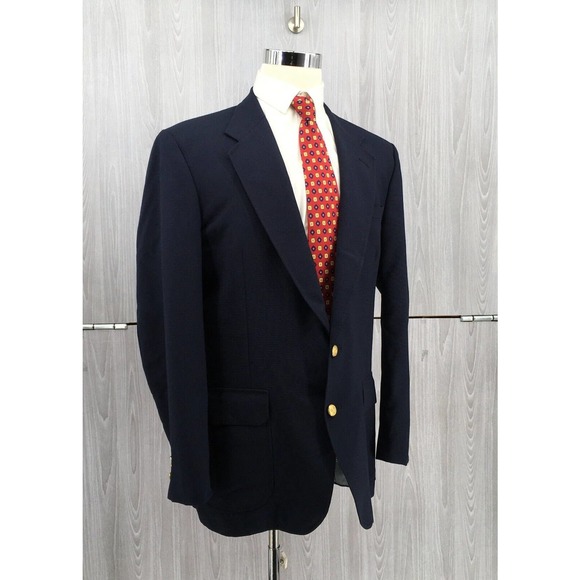 Stafford Mens Gold Button Blazer Size‎ 42L - Picture 6 of 10